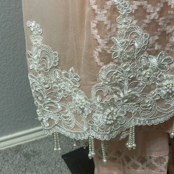 Shalwar kameez duppatta Indian Pakistani wear. Light pink white. Size M (40) - Picture 4 of 17